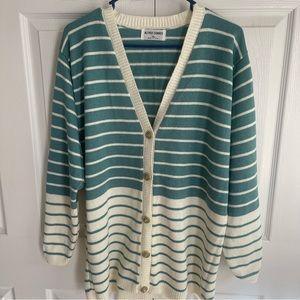Blue & Cream cardigan